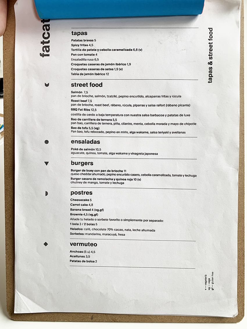 El Raval Menu Fat Cat Raval | Brunch, Street Food y Tapas en Raval | Yummy Barcelona